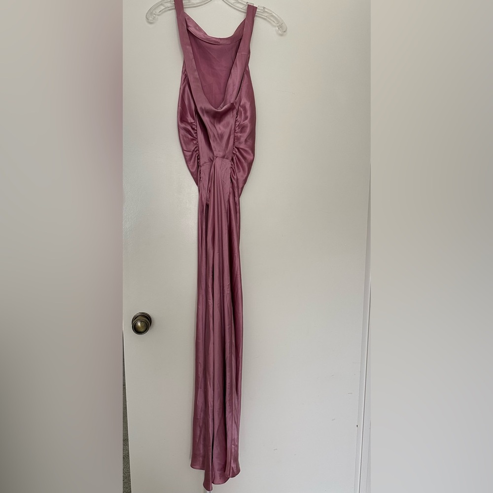 Reformation Cassette Satin Midi Dress in Sugar Plum - Picture 4 of 9